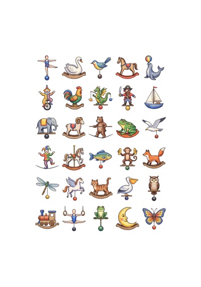 30 Adet Nostaljik Ahşap Denge Oyuncağı Sticker Seti - Defter, Laptop, Ajanda İçin Çok Renkli