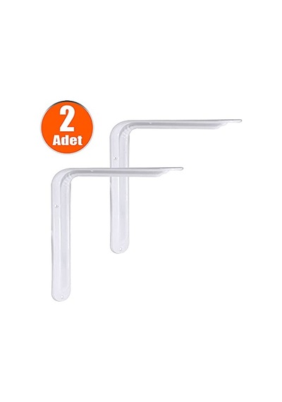 Altı Ayak Raf Tutucu L Demir 11 X 14 Cm Beyaz Montaj Aparatı 2 Adet Çok Renkli