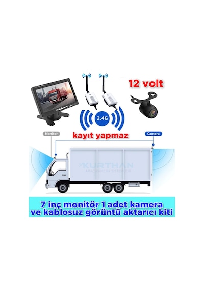 7 İnç Monitör+kamera+wifi Set 12v Kayıt Yapmaz