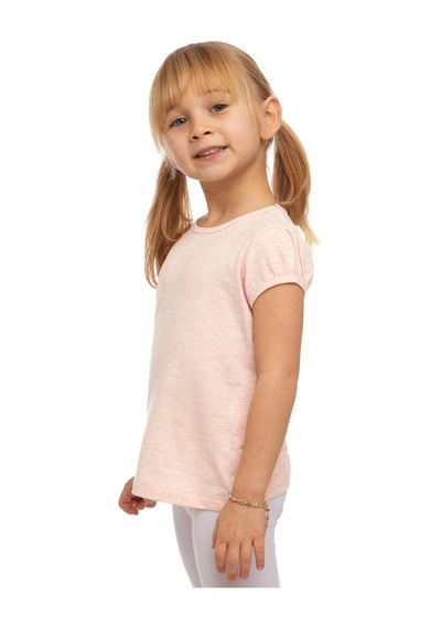 Lovetti Açık Pembe Melanj Kız Çocuk Kısa Kollu Basıc Tişört 31001P023 Pembe Melanj