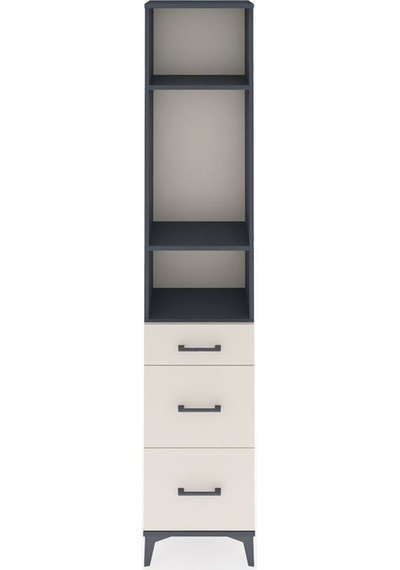 Arges Dolap 3 Raflı 3 Çekmeceli 44x30x221 Antrasit-aytaşı Antrasit
