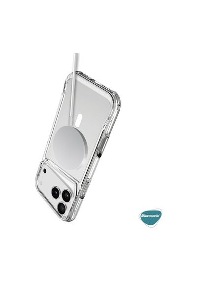 Microsonic Apple iPhone Uyumlu 17 Pro Kılıf Magsafe Trex Bumper Şeffaf -