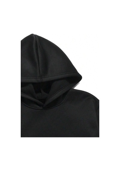Startmore Romwe Guys Car & Japanese Letter Graphic Drawstring Hoodie Siyah Siyah