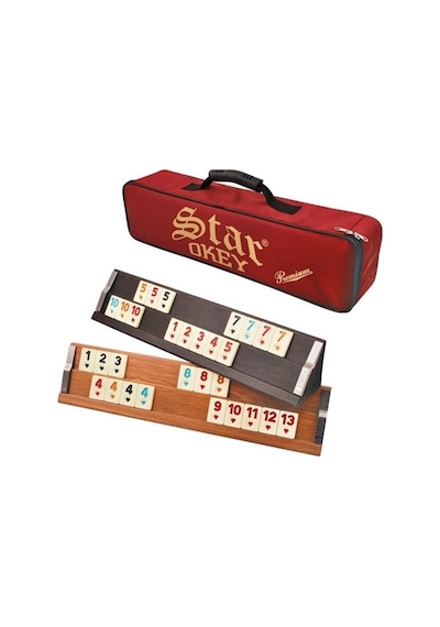 PREMIUM AHŞAP OKEY TAKIMI ÇANTALI - KOYU RENK