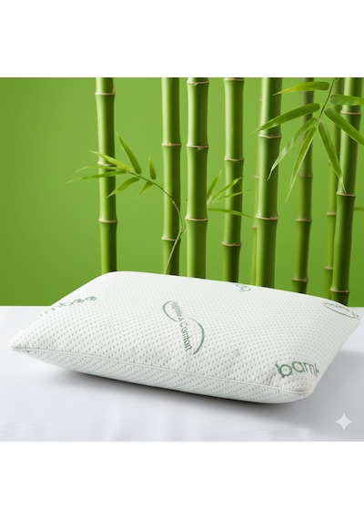 Heyner 2 Adet 1200 Gram Bamboo Yastık 50x70 Visco Bambu Yastık 2'li Paket Ortopedik Yastık Yeşil