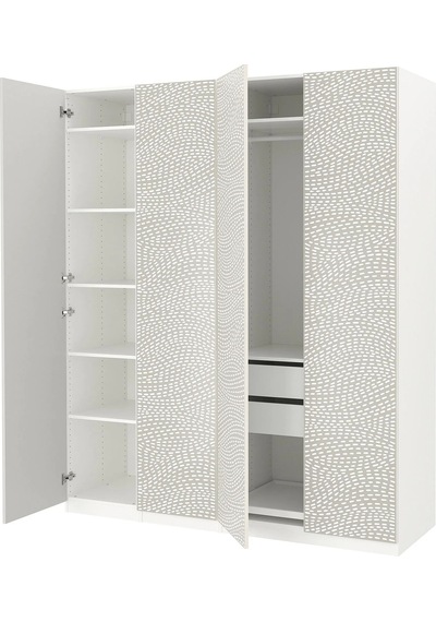 Ikea Beyaz Sağlam Kapaklı Gardırop 200x60x236 Cm