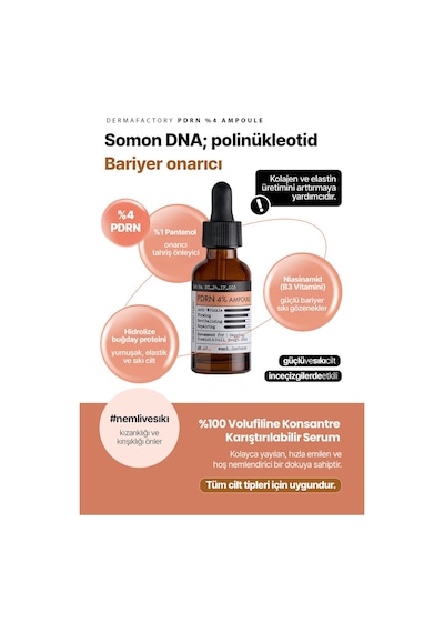 Derma Factory PDRN Somon DNA ve Sıkılaştırıcı Serum Derma Factory PDRN %4 Ampoule 30 ml
