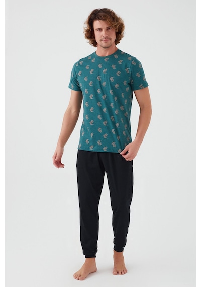 Arnetta 2504 Palm Tree Erkek Kısa Kol Pijama Takım 001