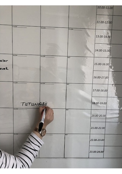 Aylık Planlayıcı Akıllı Kağıt Tahta Takvim Silgili Kalem Hediye
