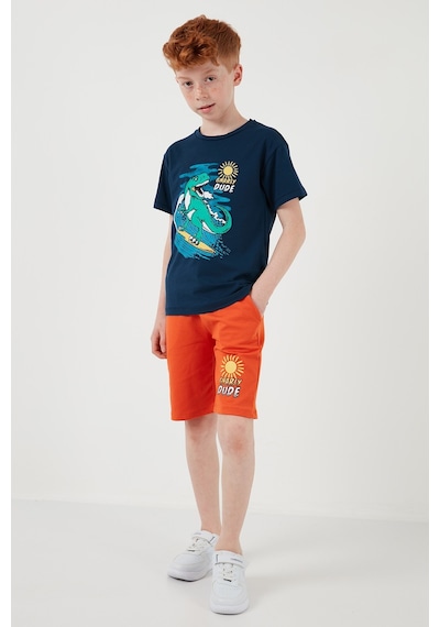 Lela Pamuklu Regular Fit Bisiklet Yaka Şortlu Alt-Üst Erkek Çocuk Takım 6212019 Indigo Lela Pamuklu Regular Fit Bisiklet Yaka Şortlu Alt-Üst Erkek Çocuk Takım 6212019 Indigo