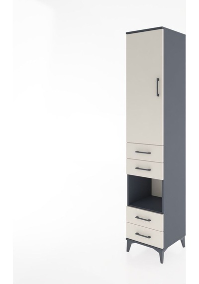 Hyperion Dolap 3 Raflı 4 Çekmeceli Tek Askılı 44x44x221 Antrasit-aytaşı Antrasit Hyperion Dolap 3 Raflı 4 Çekmeceli Tek Askılı 44x44x221 Antrasit-aytaşı Antrasit