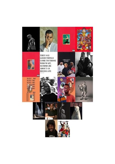 Postifull Kanye West Poster Kolaj Seti - Duvar Dekoru Poster - Sticker Bant Hediyeli - 50 Adet - 10 15 Cm