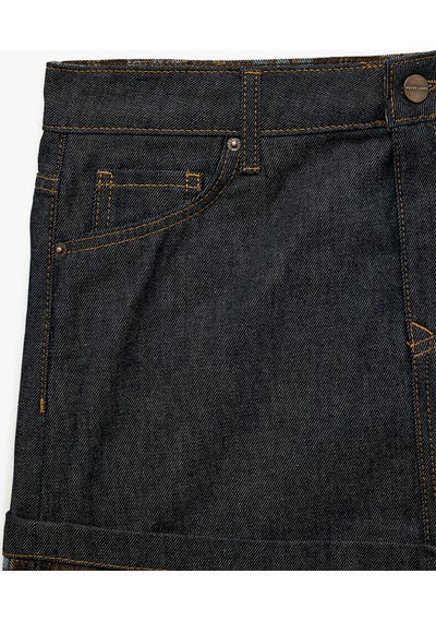 Koton Normal Bel Düğmeli Cepli Pamuklu Ekose Katlı Mini Denim Etek Raw 7wal70018md 63x Koton Normal Bel Düğmeli Cepli Pamuklu Ekose Katlı Mini Denim Etek Raw 7wal70018md 63x