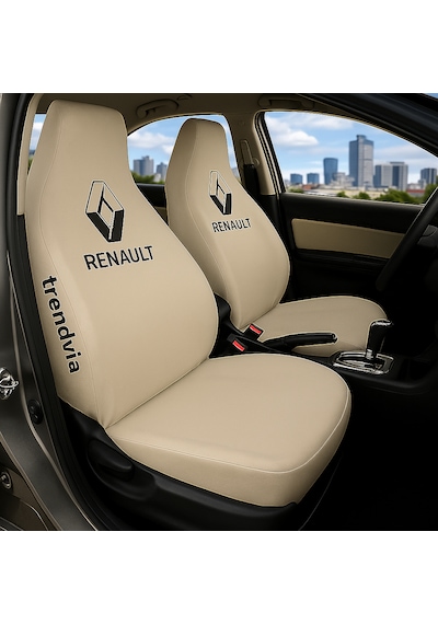 Renault Uyumlu Ön Arka Koltuk Kılıfı Penye Servis Tipi Oto Koltuk Koruma Seti Bej