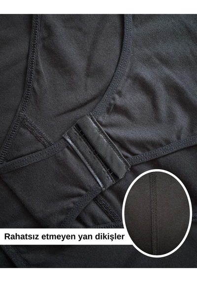 Alya Underwear Kadın Ip Askılı Çıtçıtlı Body, Modal - Pamuk Karışımlı, Kancalı , Tekli Paket, Beyaz SIYAH