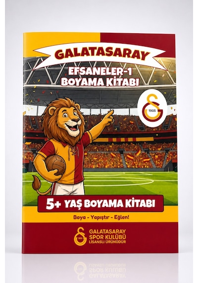 X Dekomus Lisanslı Galatasaray Efsaneler +5 Yaş Boyama Kitabı Altın