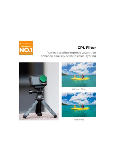 K&f Concept Nd Filtre Setleri, 4'lü Paket Cpl, Nd8, Nd16, Nd32 Filtre, Djı Osmo Action 5 Pro/action 4 İle Uyumlu, Polarize Edici Nötr Yoğunluk Hd Cam