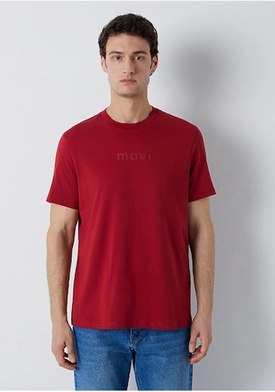 Mavi M0612732-89065 Mavi Logo Baskılı T-shirt Erkek Tişort KIrmızı