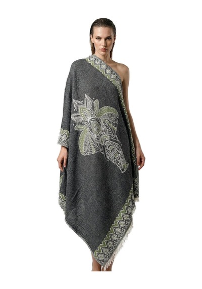 Brandsmiths Green-black Elephant Kimono Sarı