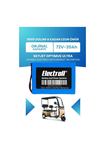 Skyjet Optımus Ultra Uyumlu Batarya Standart Kapasite Lifepo4 72v 20ah Elektrikli Motorsiklet Bataryası