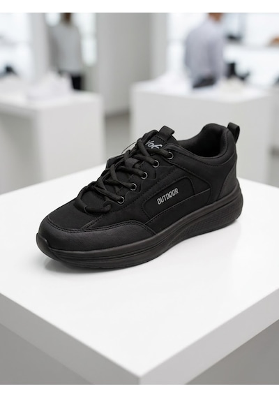Volis M-25820 Siyah Bağcıklı Memory Foam Taban Günlük Erkek Sneaker Ayakkabı