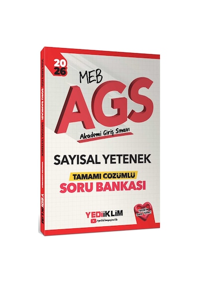 Yediiklim Yayınları 2026 Meb Ags Sayısal Yetenek Tamamı Çözümlü Soru Bankası