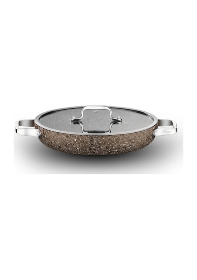 Brioni Stone Age Çizilmez Yanmaz Yapışmaz Terra 24 Cm Sahan Kapaklı Kahverengi