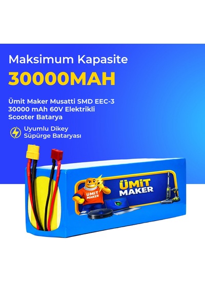 Musatti Smd Eec-3 30000 Mah 60v Elektrikli Scooter Batarya Mavi