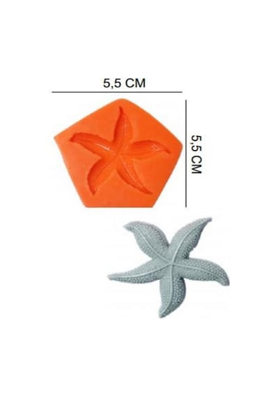 Şeker Hamur Kalıbı Silikon Deniz Yıldızı 5,5 5,5 Cm