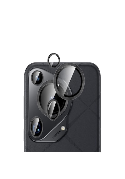 Microcase Huawei Pura 70 Ultra Kamera Camı Lens Koruyucu Halka Set - Al8114 Siyah