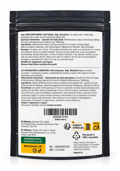 Horbäach Montmorency Cherry 10.000 Mg 180 Vegan Tablet