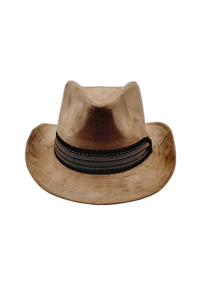 Unisex Nubuk Kovboy Fötr Şapka Camel