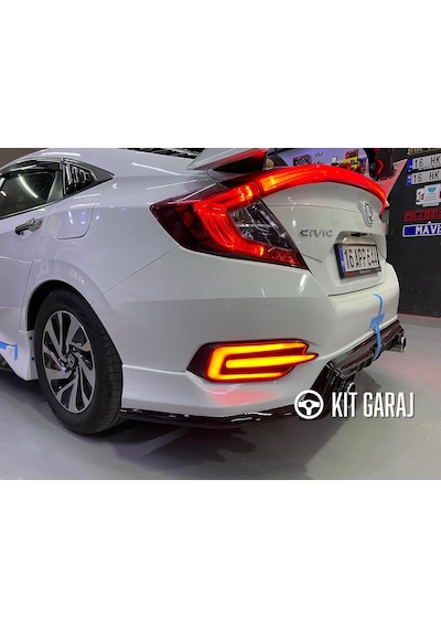 Kit Garaj Honda Civic Fc5 Mugen Arka Ek Plastik 2016-2021 Boyasız