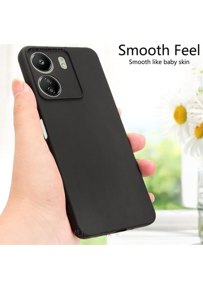 Xiaomi Redmi 13c Kılıf Kamera Korumalı Yumuşak Silikon + 9h Ekran