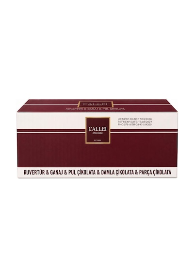Callei Chocolate Bitter Damla Çikolata 3 Kg Pasta, Kurabiye Ve Profesyonel Tatlı Tarifleri İçin Yoğun Bitter Çikolata