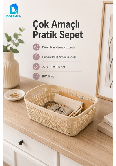 Jute Pratik Sepet 3,5 L Çok Amaçlı Saklama Taşıma Sepeti Çamaşır Oyuncak Düzenleyici Çok Renkli