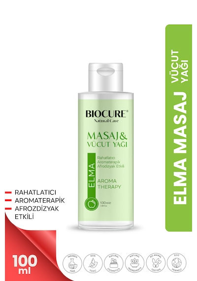 Biocure Elma + Lavanta + Vanilya + Yasmin Özlü Masaj ve Vücut Bakım Yağı 4 x 100 ML