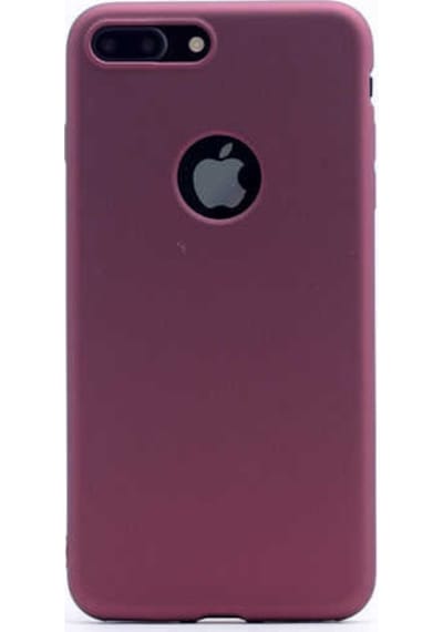 Noktaks - Apple Uyumlu iPhone 8 Plus - Kılıf Mat Soft Esnek Premier Silikon Kapak - T1643 - Mürdüm Mürdüm