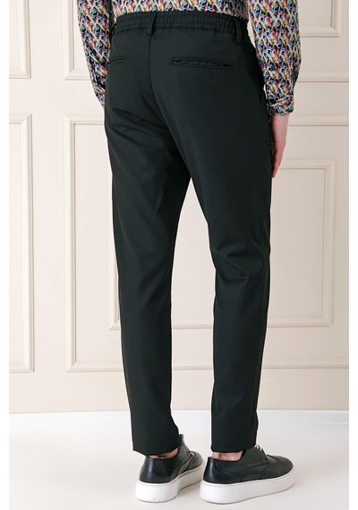 Efor Comfort Fit Yan Cep Beli Lastikli Esnek Pamuk Siyah Jogger Pantolon P 1143 Siyah