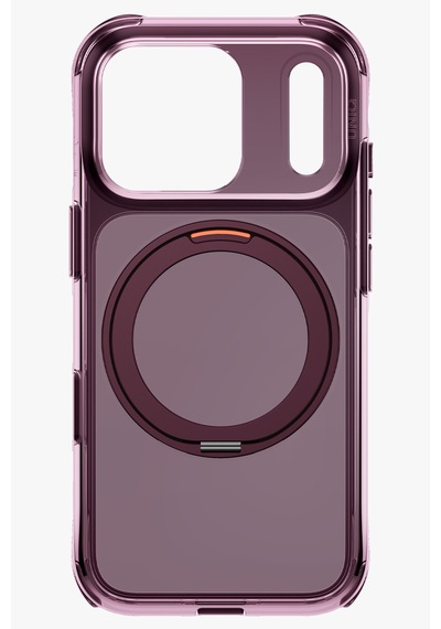Apple iPhone Uyumlu 18 Pro Max Kılıf Swivix Dönebilen Metal Halkalı Koruyucu Premium Dayanıklı Darbe Emici Kapak Mürdüm