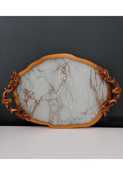 Hera Kristal Bulut 40 Cm Tepsi Gold