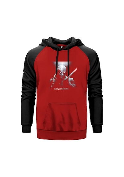 Moon Knight Warrios Kırmızı Renk Reglan Kol Sweatshirt Kırmızı