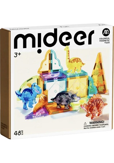 Mideer Renkli Magnetic Tiles - Jurassic Macerası
