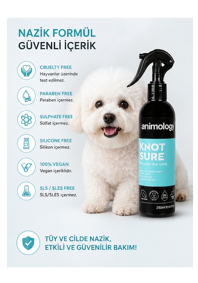 Animology Knot Sure Detangle Spray Kıtık Açıcı Parlatıcı Köpek Spreyi 250 Ml