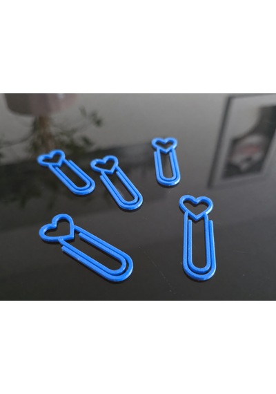 3d Baskı Kalp Figürlü Ataç - 10lu Set - Mavi
