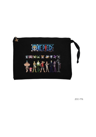 One Piece Siyah Clutch Astarlı Cüzdan / El Çantası