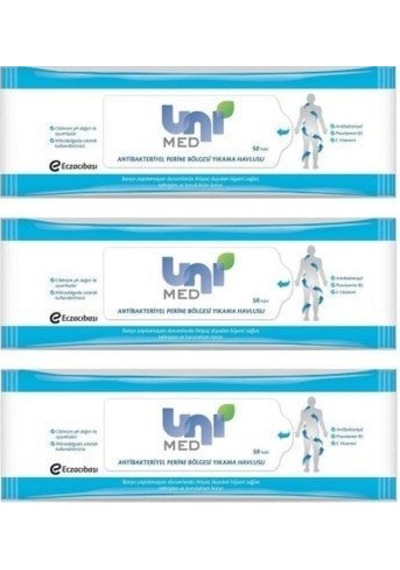 Medikaltec Unimed Perine Bölgesi Yıkama Havlusu 50 Li 3 Paket