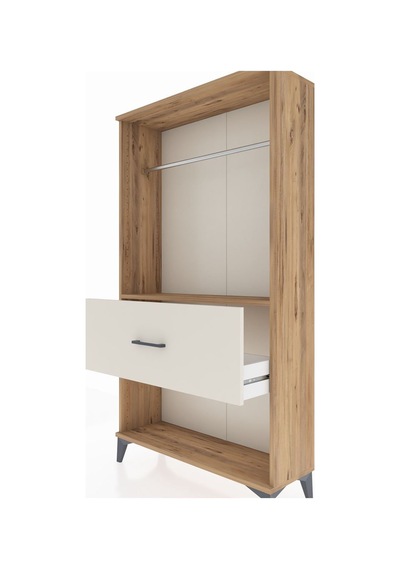 Arges Dolap Tek Raflı Tek Çekmeceli Tek Askılı 88x30x163 Çam-aytaşı Atlas Çam