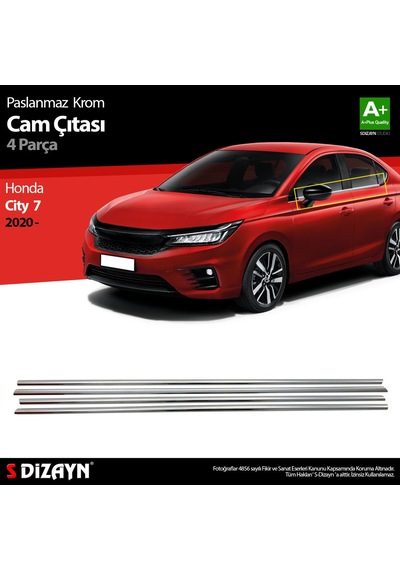 S-Dizayn  Honda City Krom Cam Çıtası 4 Prç. 2020 Üzeri
