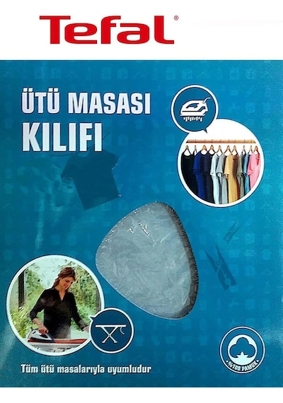 Tefal Ütü Masası Kılıfı Bezi Örtüsü Keçeli %100 Pamuk Yüksek Buhar Geçirgenliği 140x52 Cm Dayanıklı Kumaş Renkli